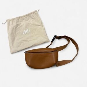 Monse Brown Leather Fanny Pack Belt Bag Adjustable Strap Zipper Closure